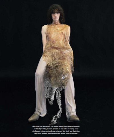 Kleid aus Gelatine; Design: Carlotte Buchleitner; Model: Vito Schwaiger