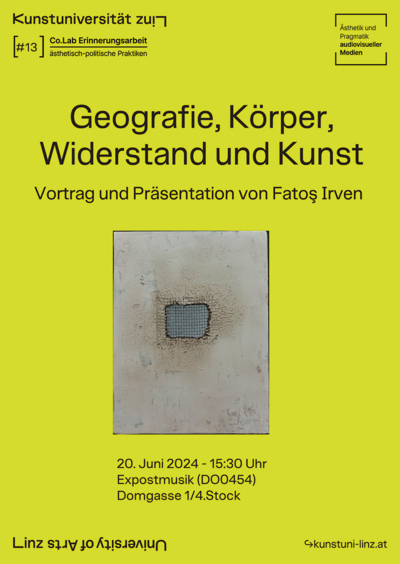 Plakat zum Vortrag von Fatoş Irven